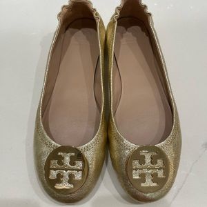 Tory Burch Minnie Travel Ballet Flat- Gold